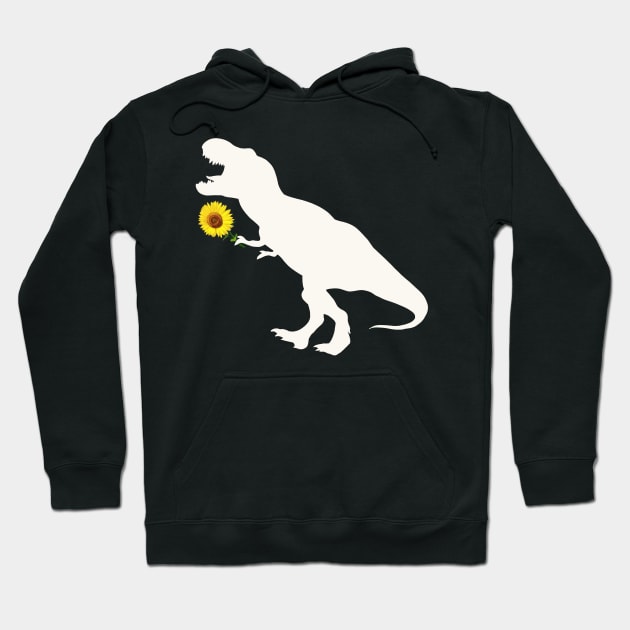 Sunflower and T rex dinosaur Hoodie by Collagedream